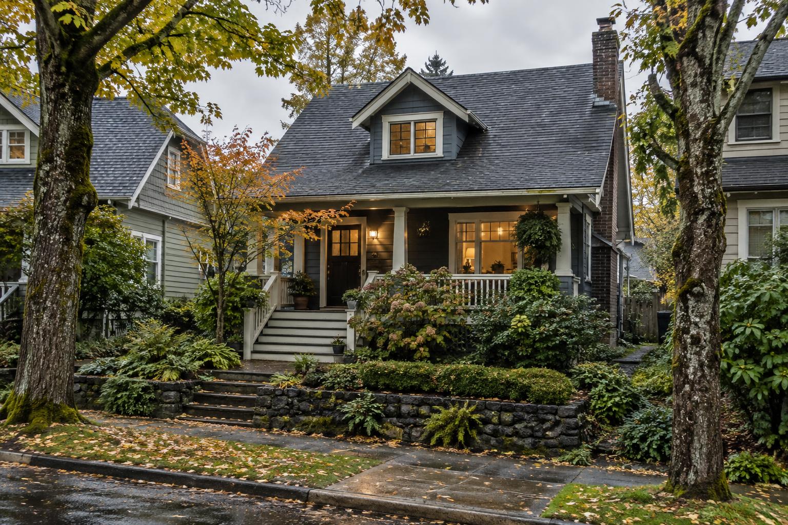 Established character home with a dormer and properly flashed chimney